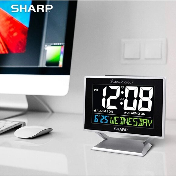 Sharp Atomic Desktop Clock with Color Display - Atomic Accuracy - Easy to Read S - Picture 7 of 7